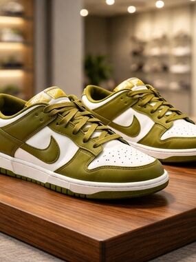 Nike Dunk Low Retro Pacific Moss White Sneakers DV0833-105 Men's Size 12